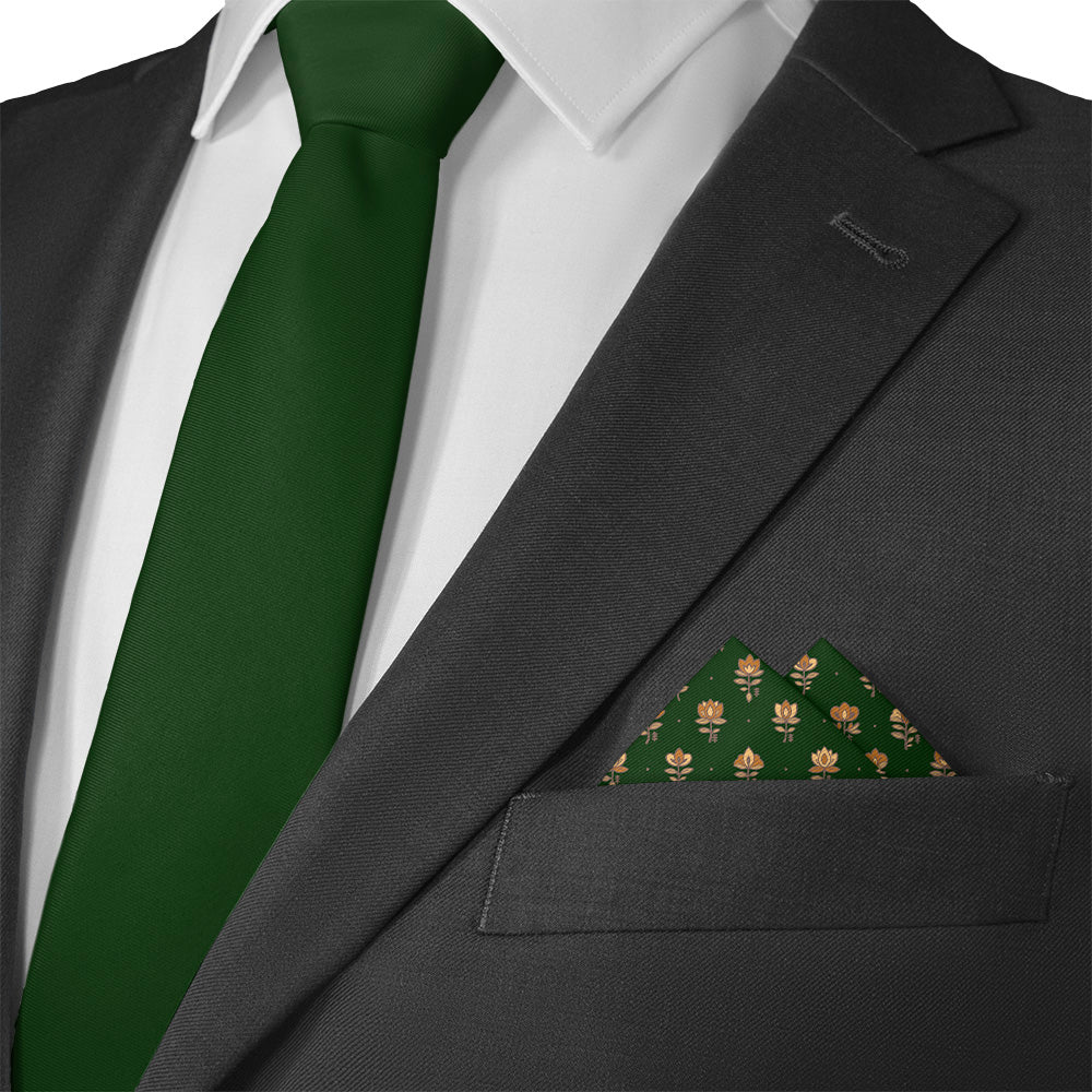 Harvest Bloom Pocket Square - Matching Necktie - Knotty Tie Co.