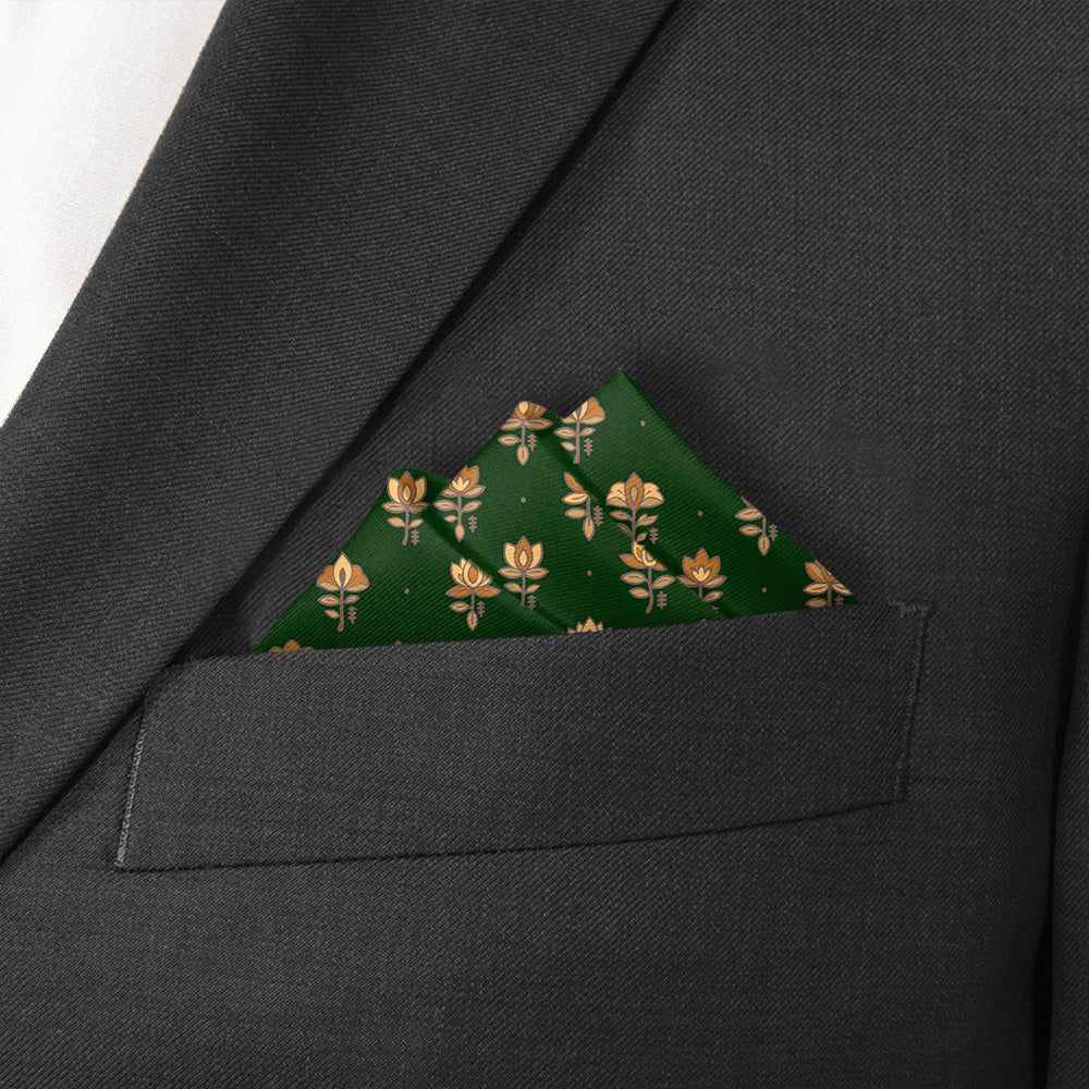 Harvest Bloom Pocket Square - Stairs Fold - Knotty Tie Co.