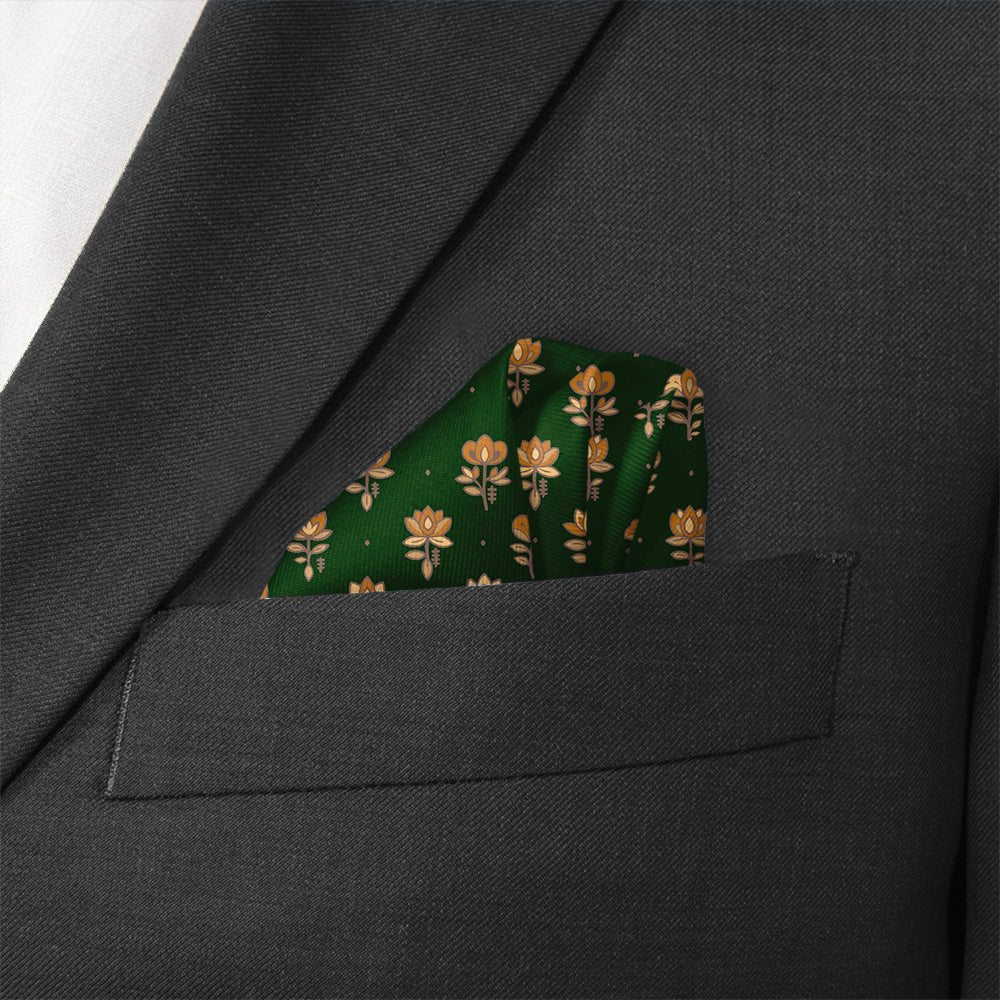 Harvest Bloom Pocket Square - Wave Fold - Knotty Tie Co.