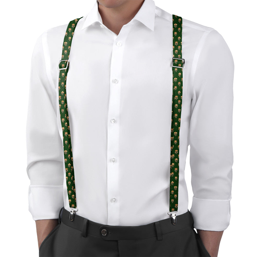 Harvest Bloom Suspenders - On Model Back View - Knotty Tie Co.