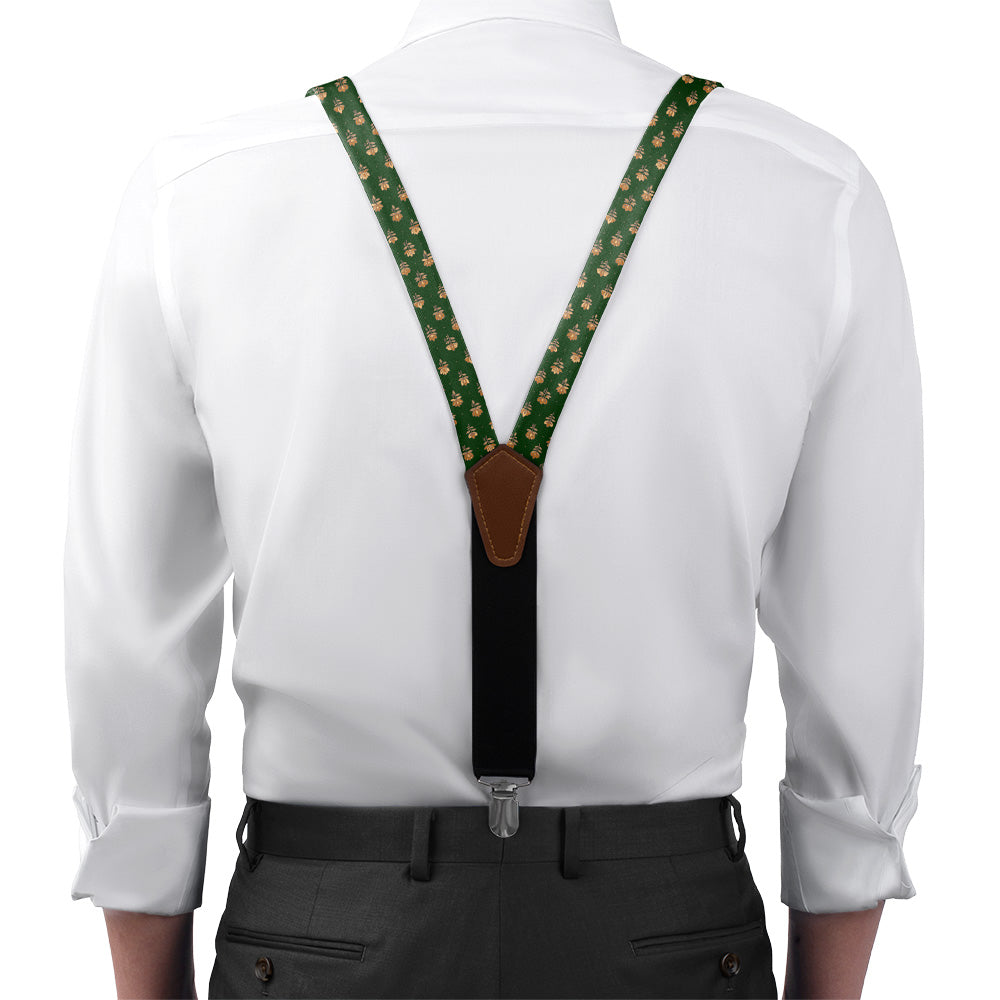 Harvest Bloom Suspenders - On Model Front View - Knotty Tie Co.