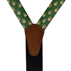 Harvest Bloom Suspenders - Vegan Leather Y-Back - Knotty Tie Co.
