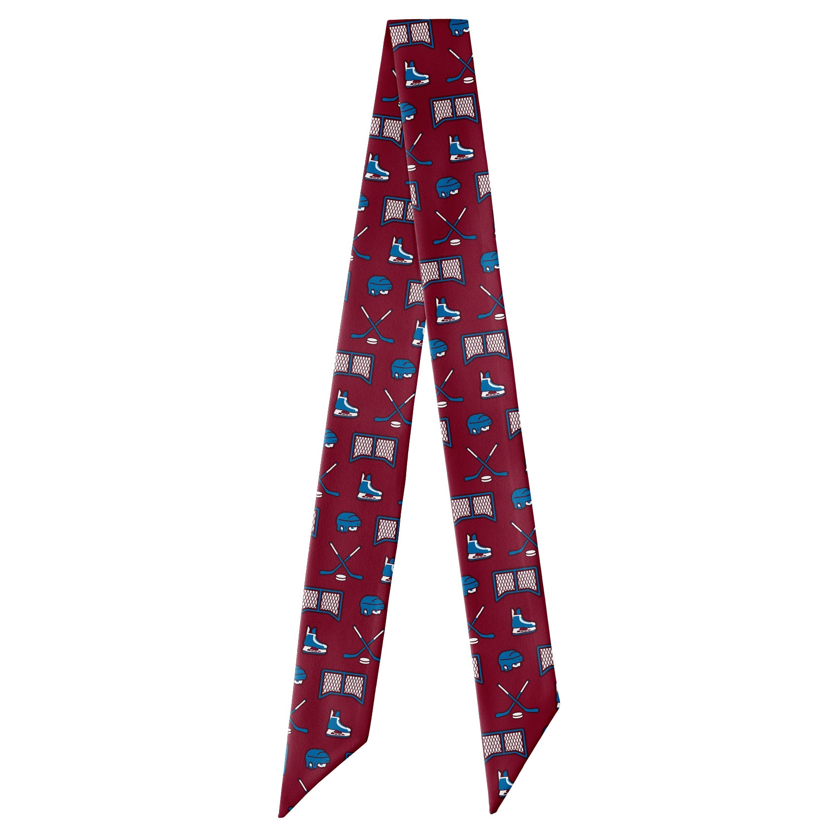Hat Trick Hockey Hair Scarf - Full View of Hair Scarf - Knotty Tie Co.