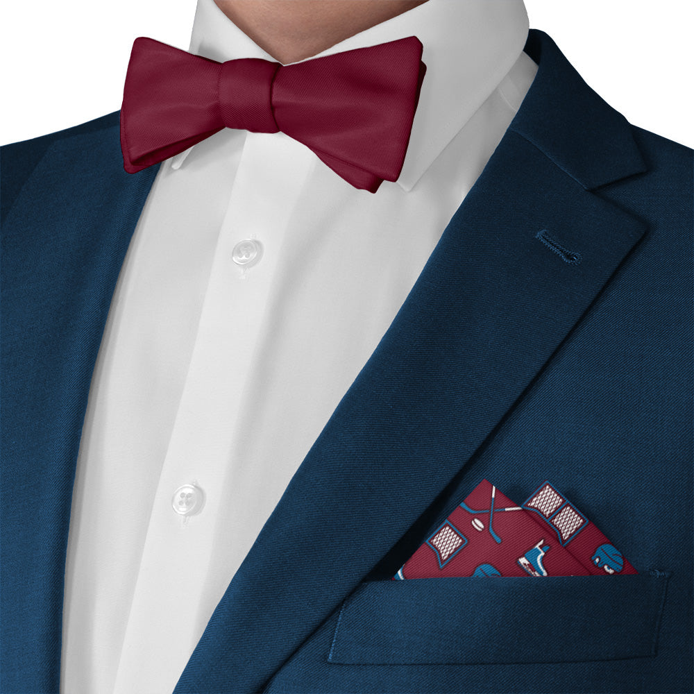 Hat Trick Hockey Pocket Square 3 Matching Bow Tie - Knotty Tie Co.