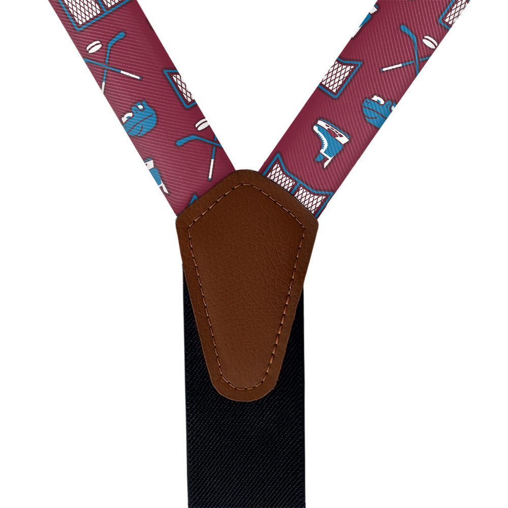 Hat Trick Hockey Suspenders - Vegan Leather Y-Back - Knotty Tie Co.