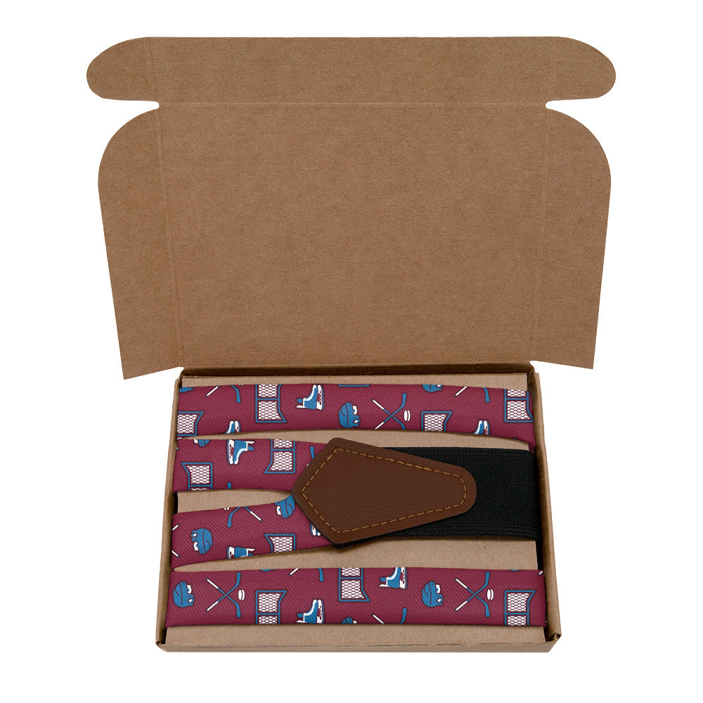 Hat Trick Hockey Suspenders - Kraft Gift Box Packaging - Knotty Tie Co.