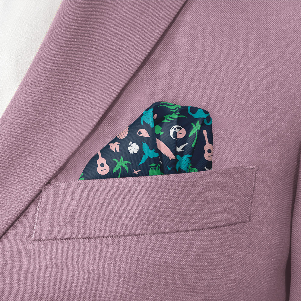 Hawaii State Heritage Pocket Square - Wave Fold - Knotty Tie Co.