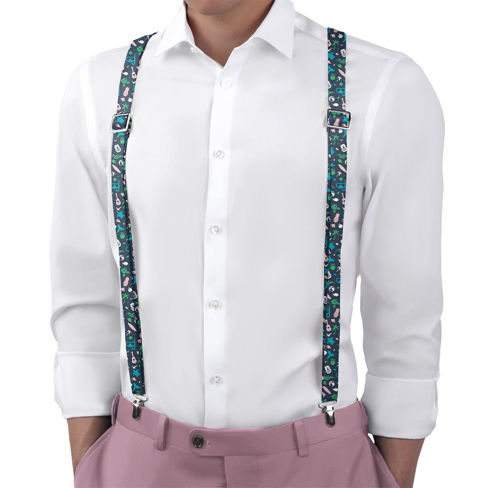 Hawaii State Heritage Suspenders - On Model Back View - Knotty Tie Co.