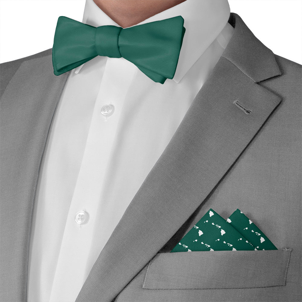 Hawaii State Outline Pocket Square - Matching Bow Tie - Knotty Tie Co.