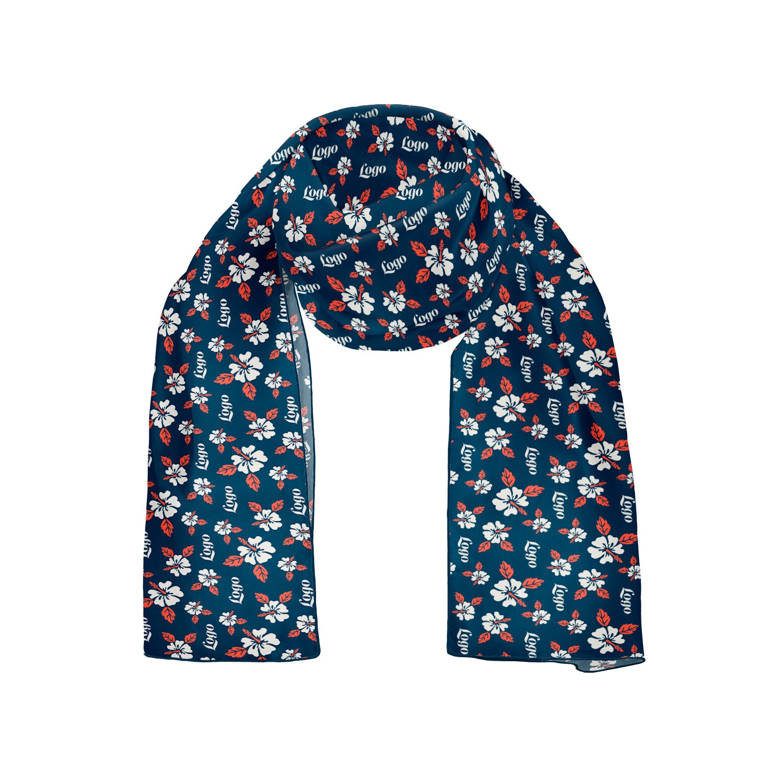 Hawaiian 2 54 x 12 Rectangle Chiffon Logo Scarf - Knotty Tie Co.