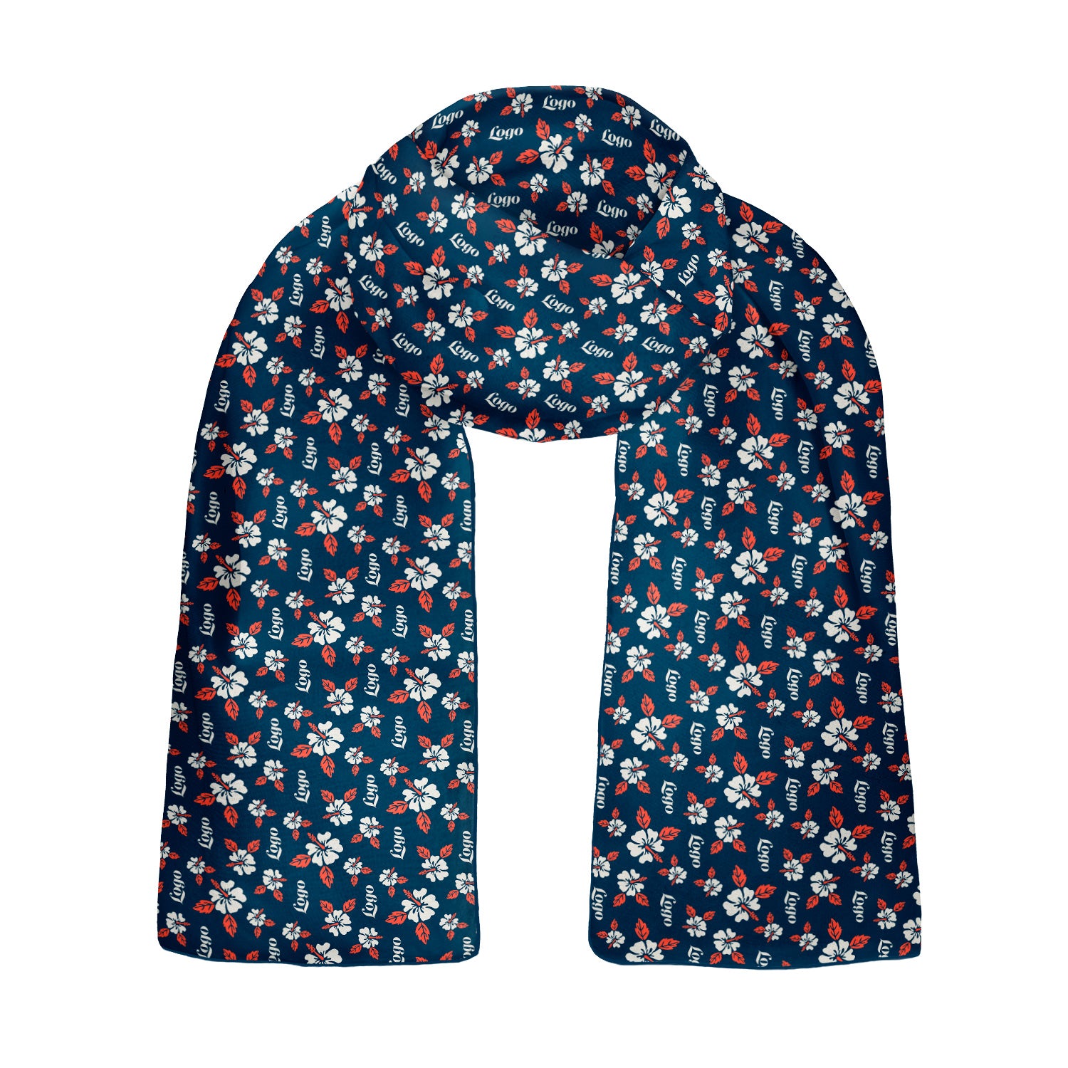 Hawaiian 2 60 x 18 Rectangle Chiffon Logo Scarf - Knotty Tie Co.
