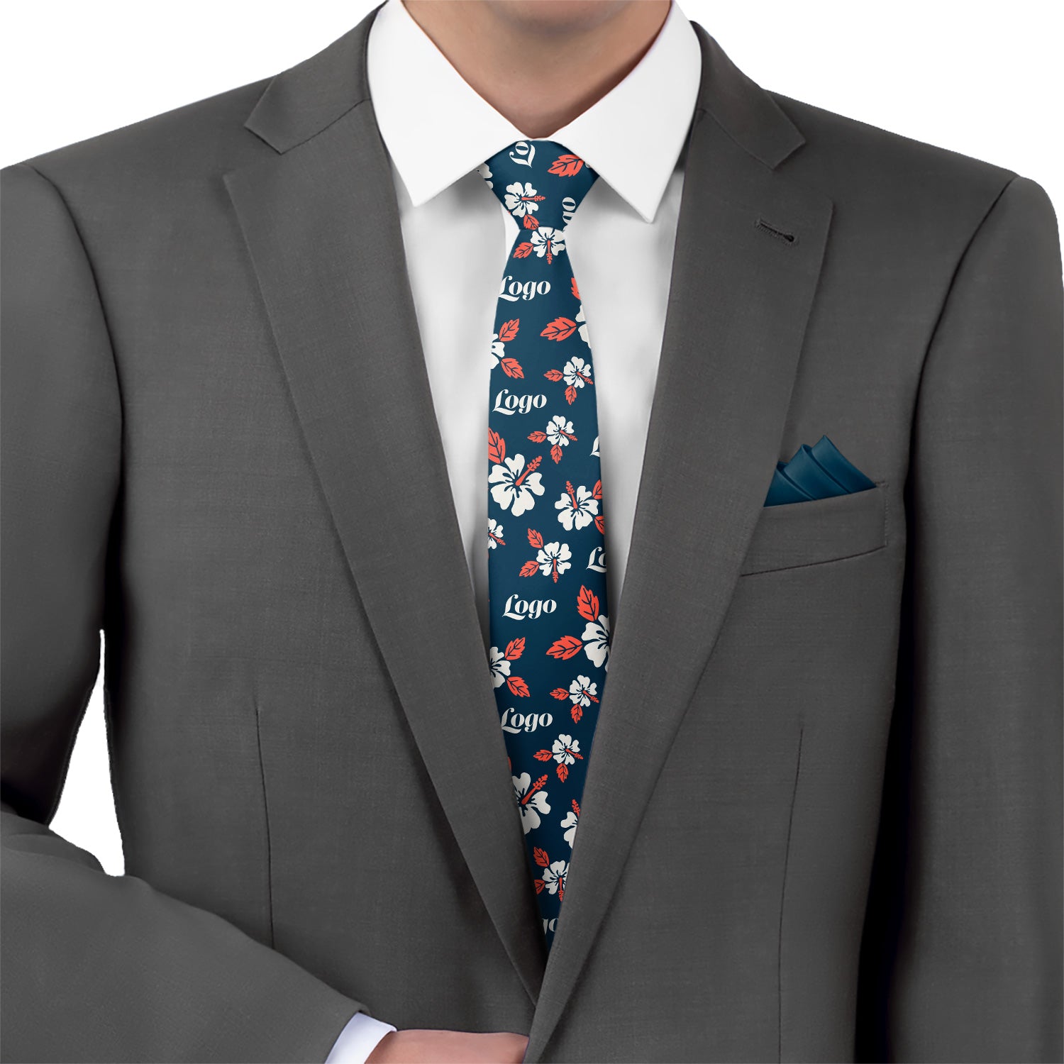 Custom Hawaiian 2 Logo Tie - Suit - Knotty Tie Co.