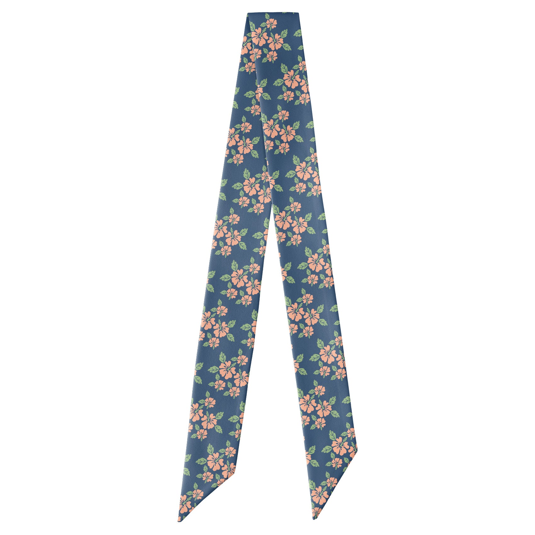 Hawaiian Floral Hair Scarf - Full View of Hair Scarf - Knotty Tie Co.