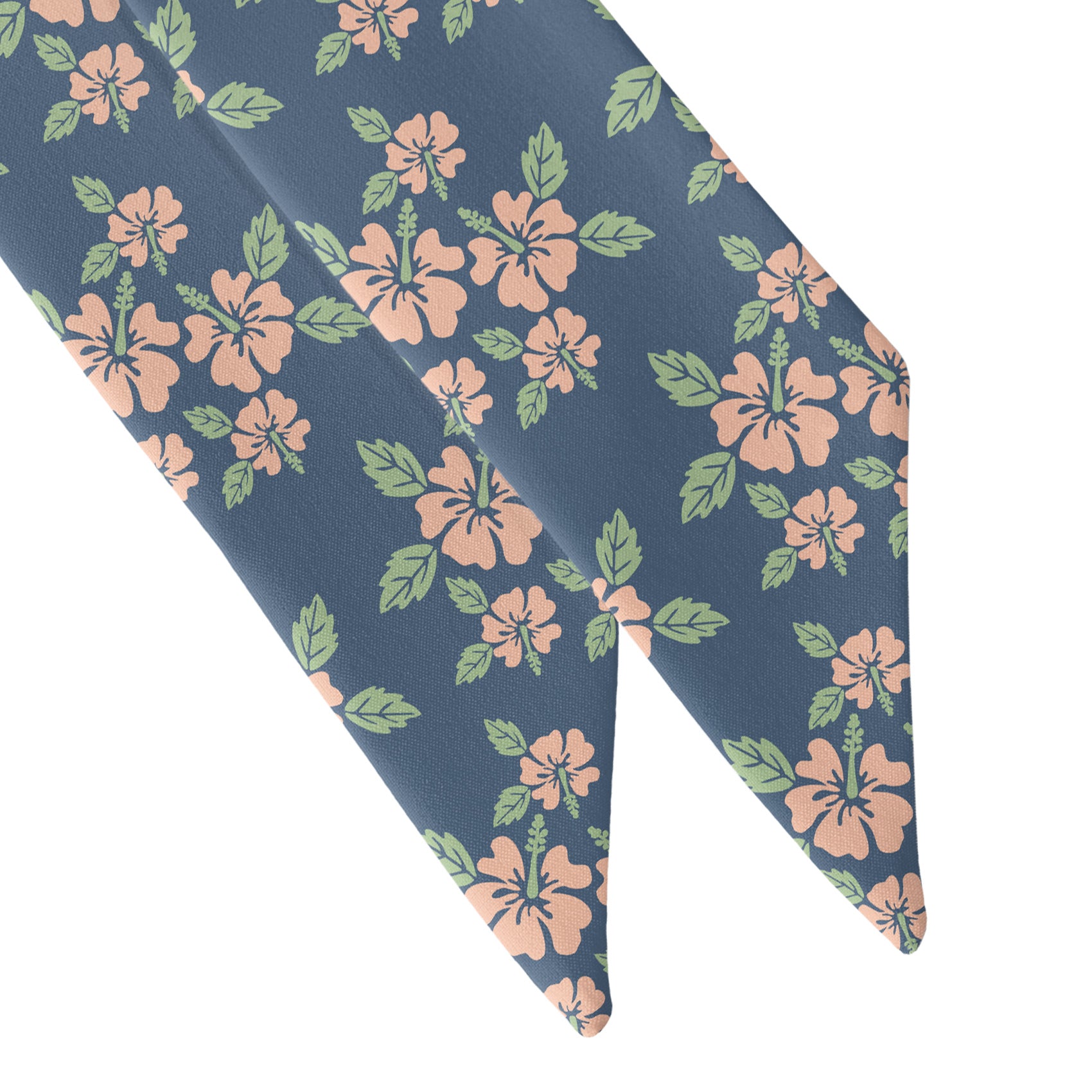 Hawaiian Floral Hair Scarf - Scarf Tapered Ends - Knotty Tie Co.