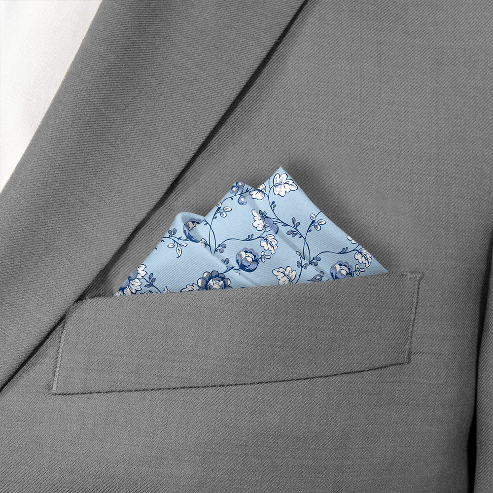 Heirloom Floral Pocket Square - Stairs Fold - Knotty Tie Co.