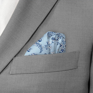 Heirloom Floral Pocket Square - Wave Fold - Knotty Tie Co.