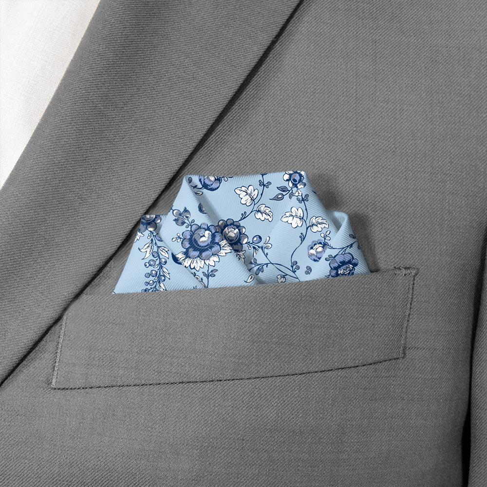 Heirloom Floral Pocket Square - Scalloped Fold - Knotty Tie Co.