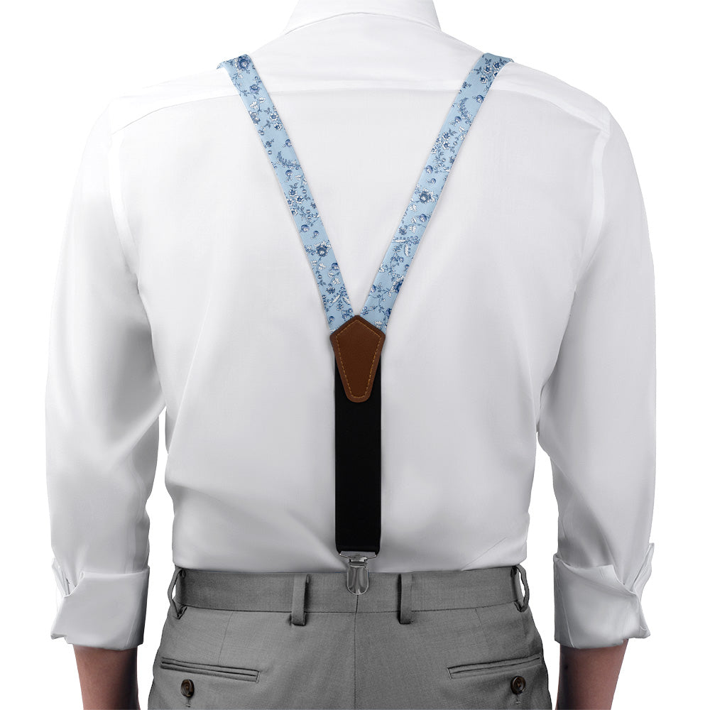 Heirloom Floral Suspenders - On Model Front View - Knotty Tie Co.