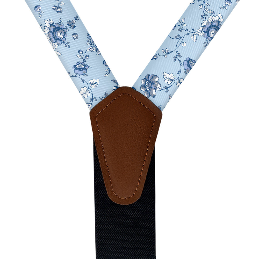 Heirloom Floral Suspenders - Vegan Leather Y-Back - Knotty Tie Co.