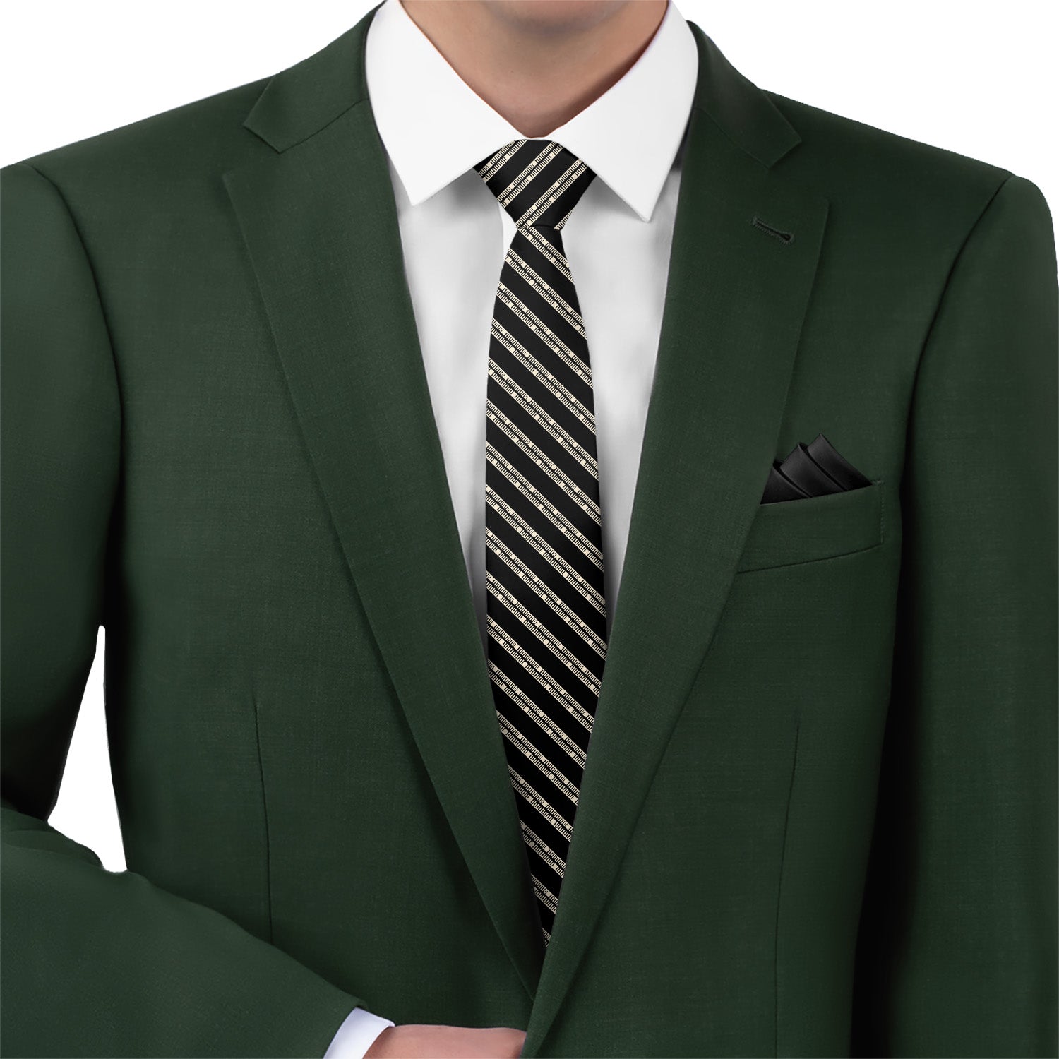 Heritage Stripe Necktie - Matching Pocket Square - Knotty Tie Co.