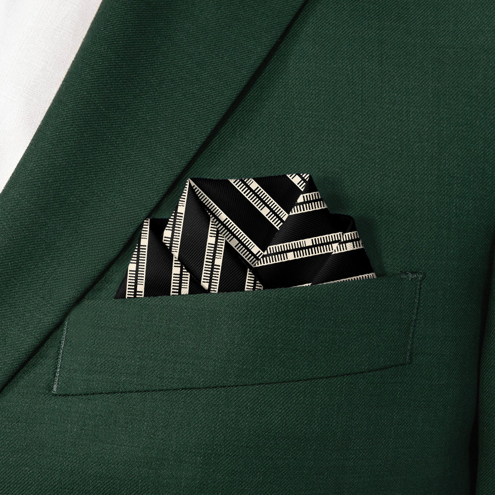 Heritage Stripe Pocket Square - Scalloped Fold - Knotty Tie Co.