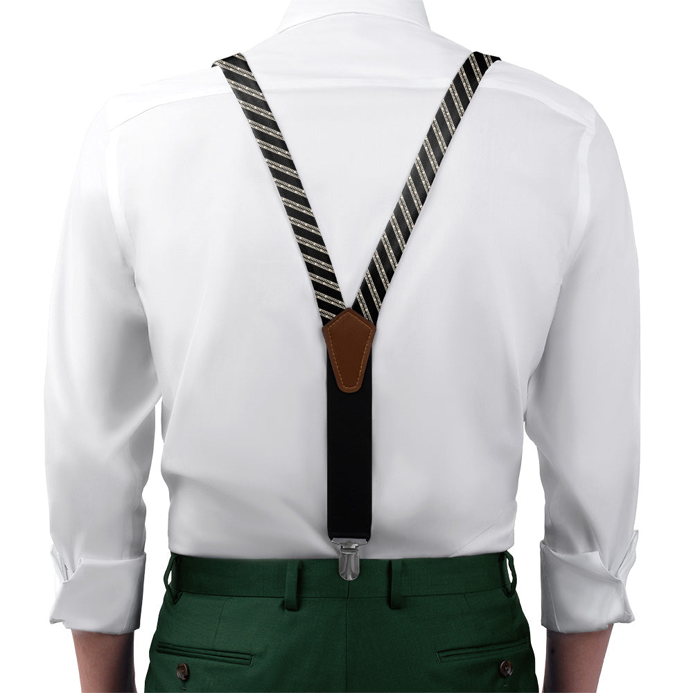 Heritage Stripe Suspenders - On Model Front View - Knotty Tie Co.