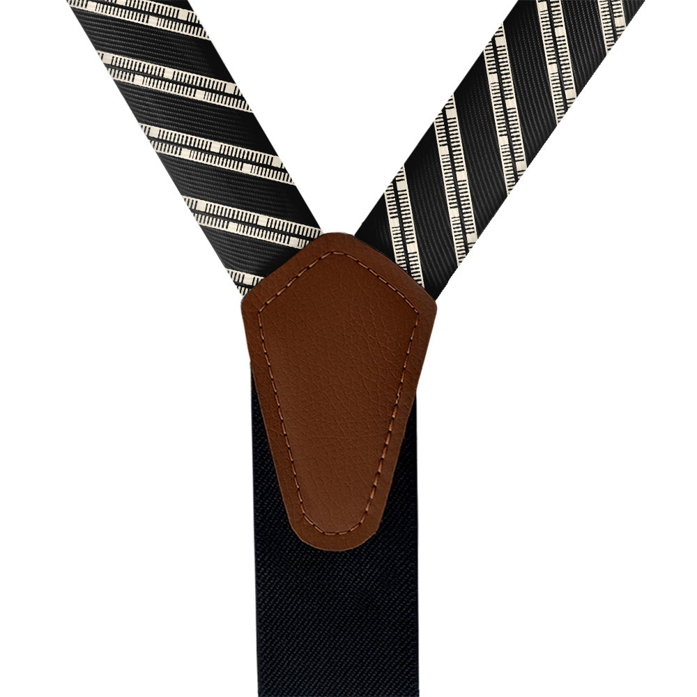 Heritage Stripe Suspenders - Vegan Leather Y-Back - Knotty Tie Co.