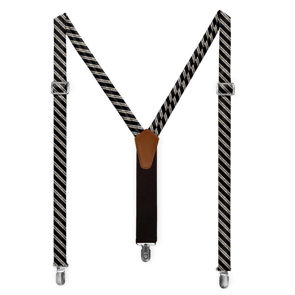Heritage Stripe Suspenders - Full Front View - Knotty Tie Co.