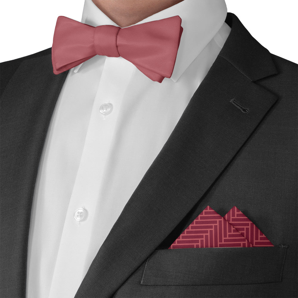 Herringbone Pocket Square - Matching Bow Tie - Knotty Tie Co.