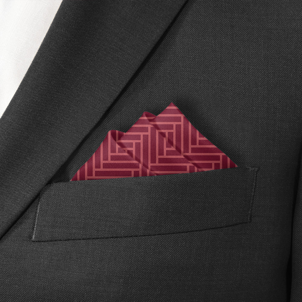 Herringbone Pocket Square - Stairs Fold - Knotty Tie Co.