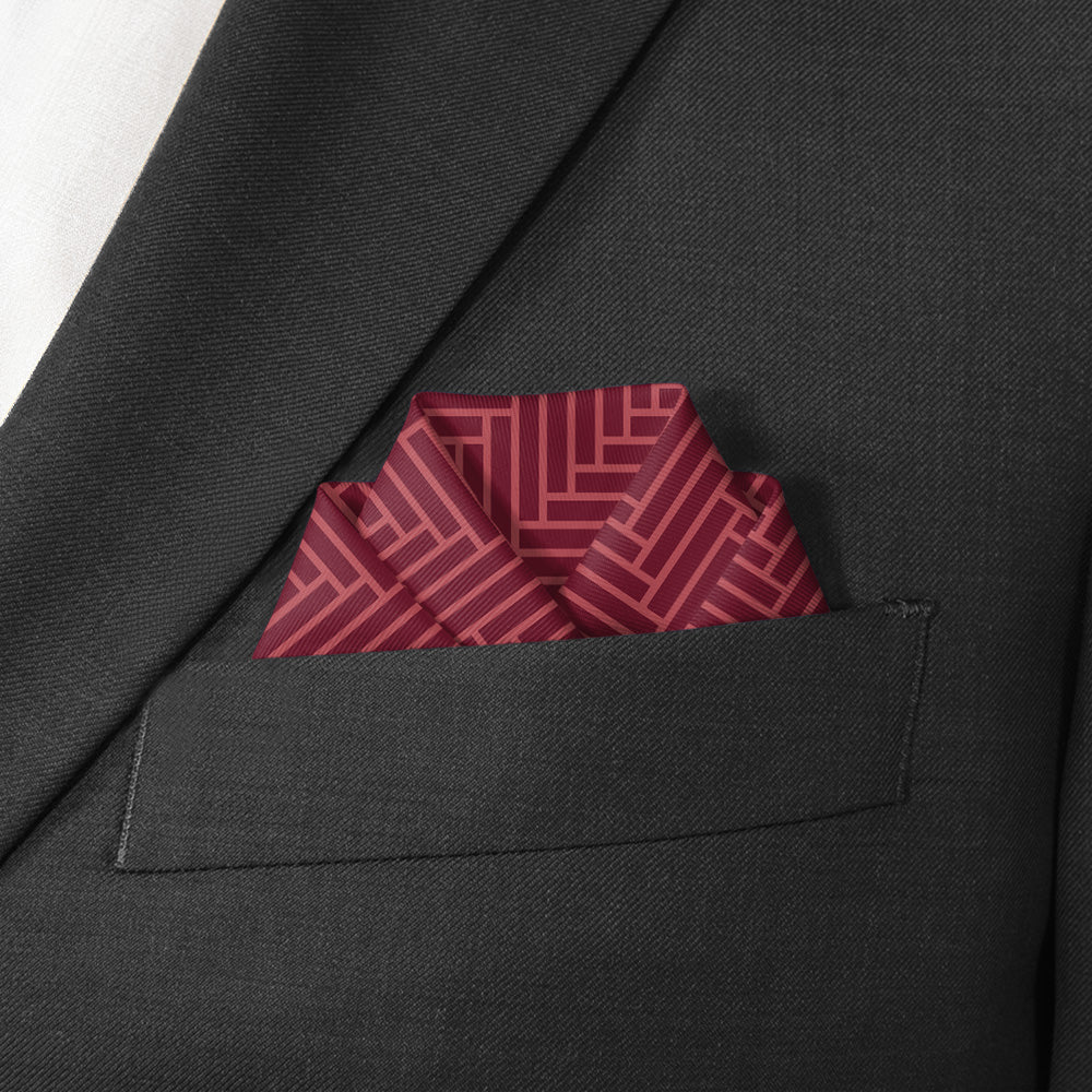 Herringbone Pocket Square - Scalloped Fold - Knotty Tie Co.