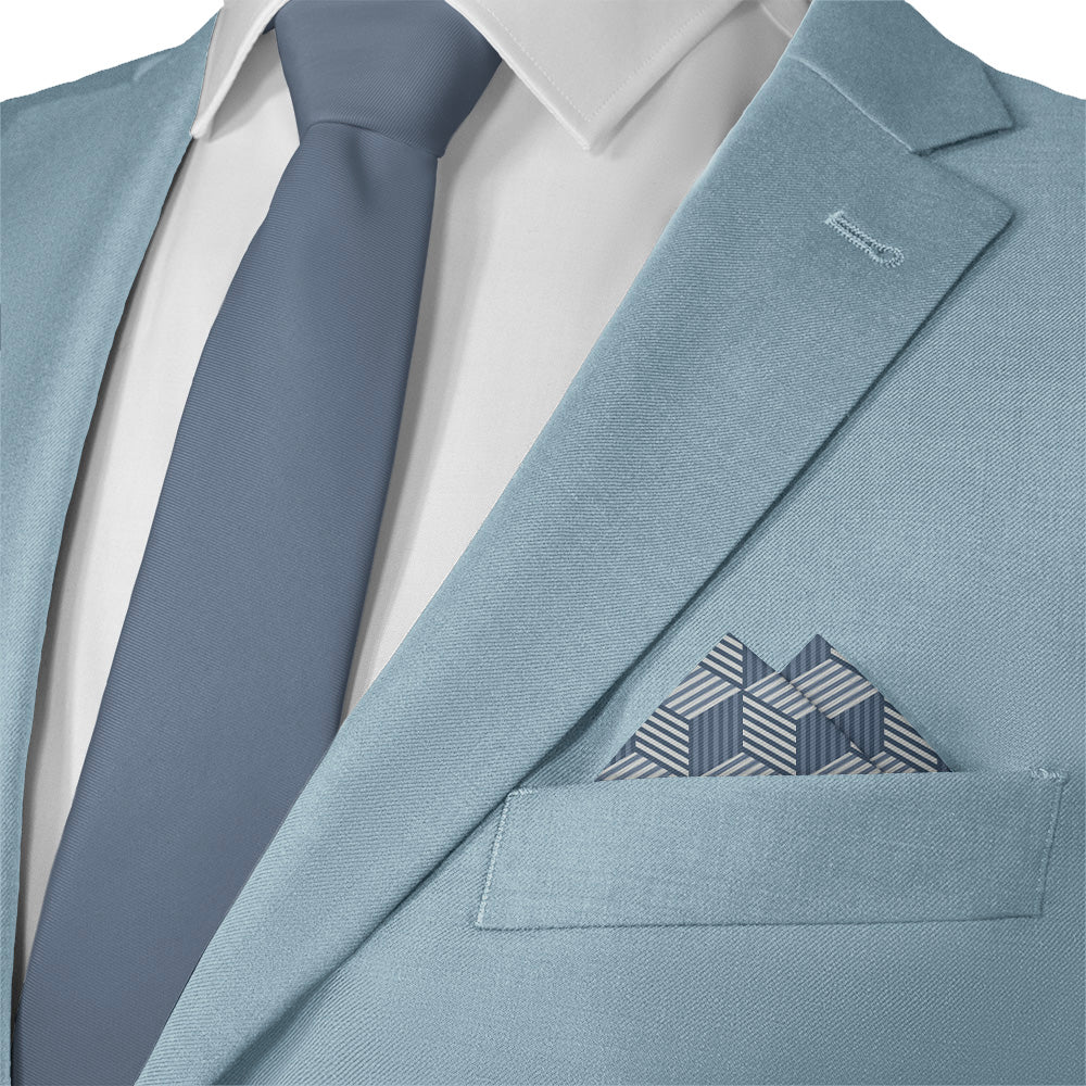 Hexagon Wild Pocket Square - Matching Necktie- Knotty Tie Co.