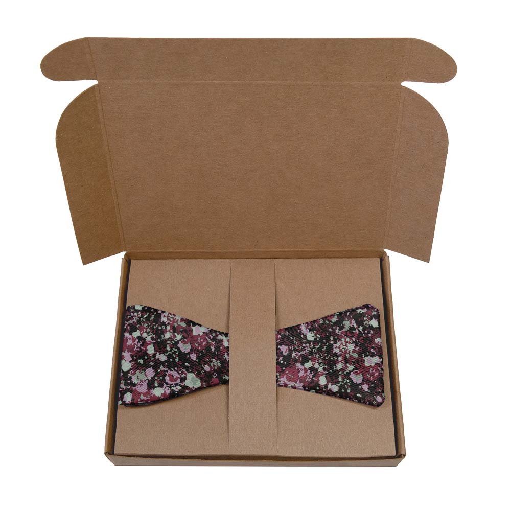 Hidden Floral Bow Tie- Kraft Gift Box Packaging - Knotty Tie Co.