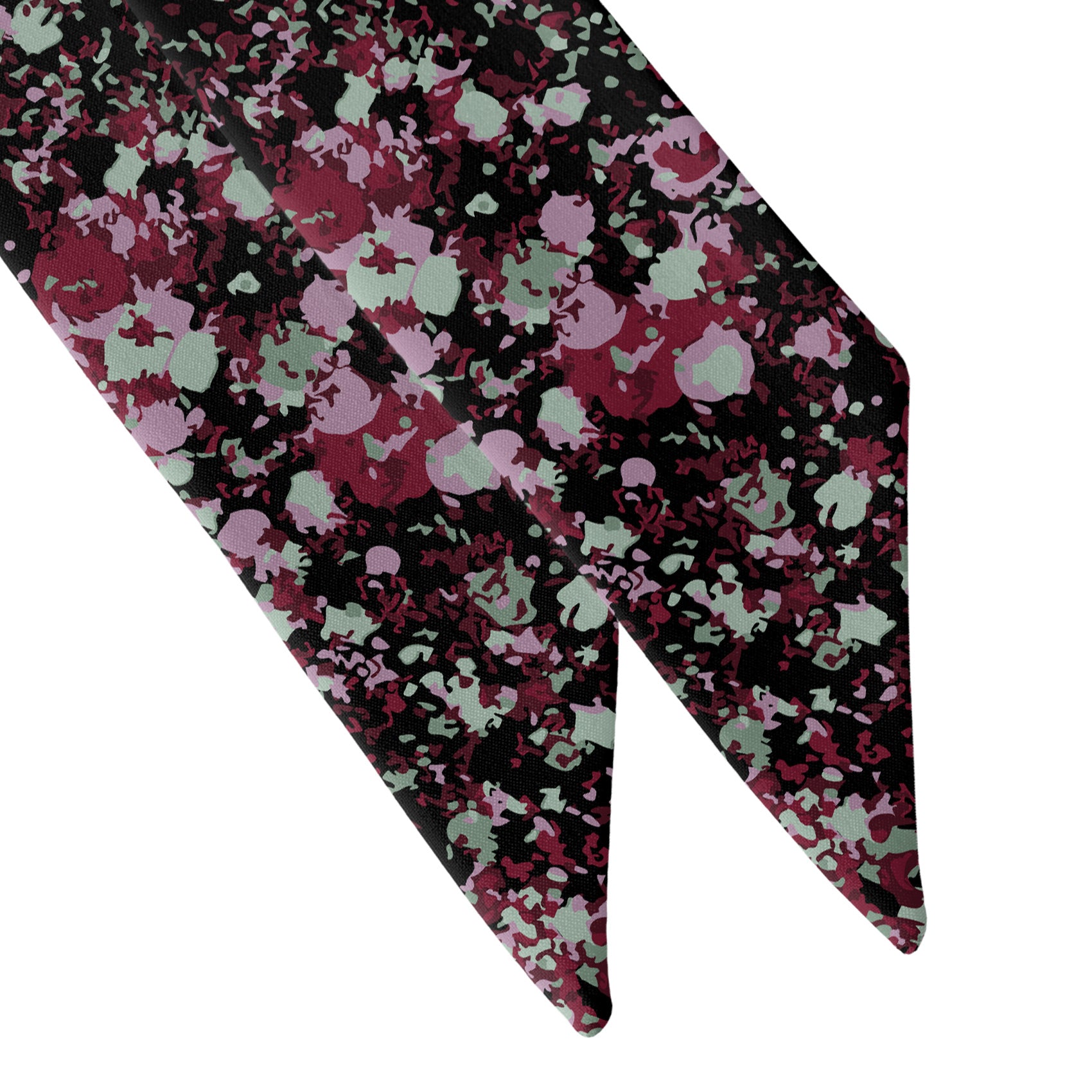 Hidden Floral Hair Scarf - Scarf Tapered Ends - Knotty Tie Co.
