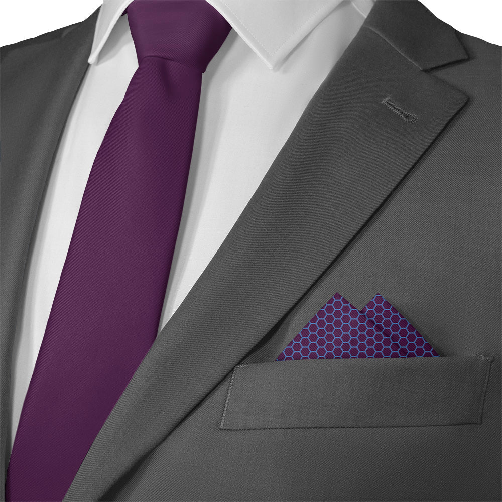 Hive Geometric Pocket Square - Matching Necktie- Knotty Tie Co.