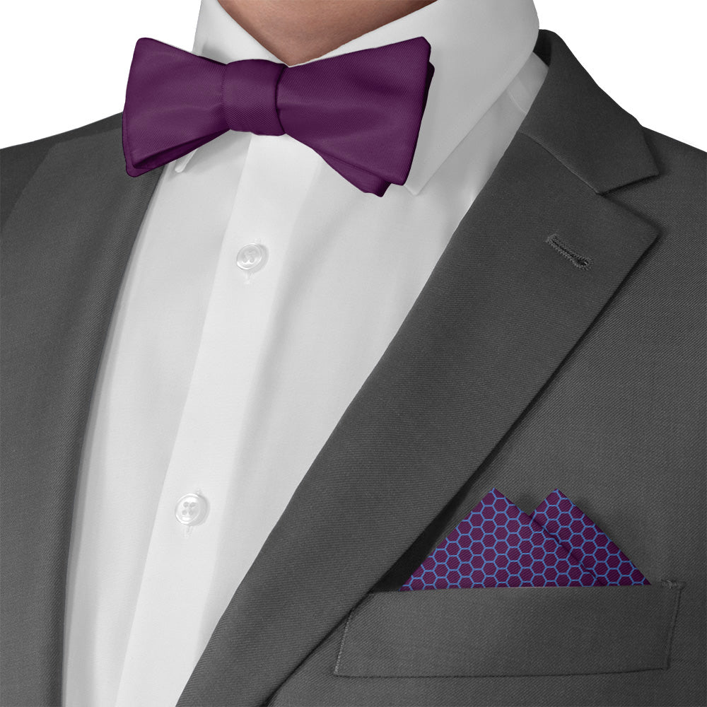 Hive Geometric Pocket Square - Matching Bow Tie - Knotty Tie Co.