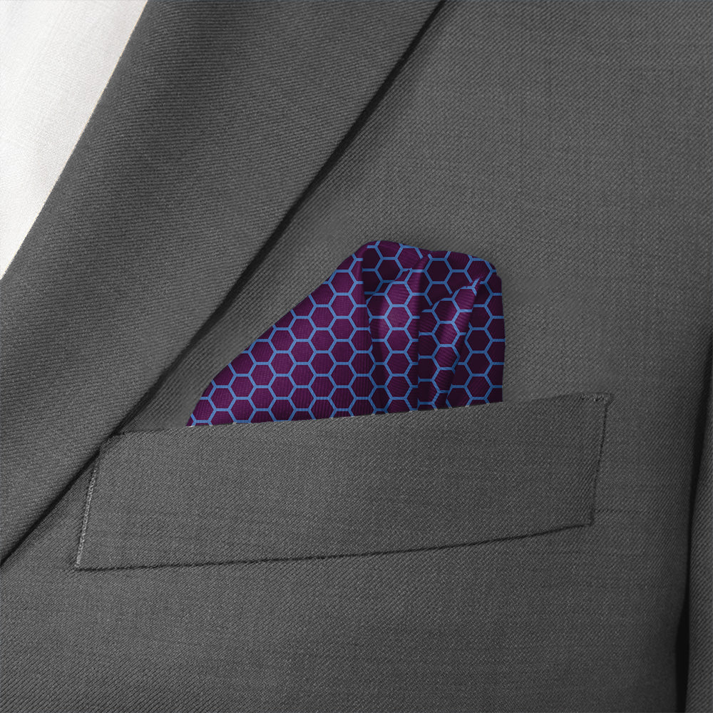 Hive Geometric Pocket Square - Wave Fold - Knotty Tie Co.