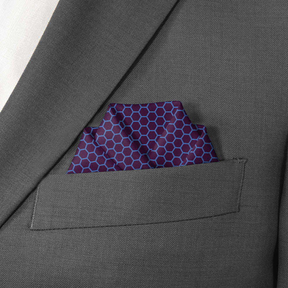 Hive Geometric Pocket Square - Scalloped Fold - Knotty Tie Co.