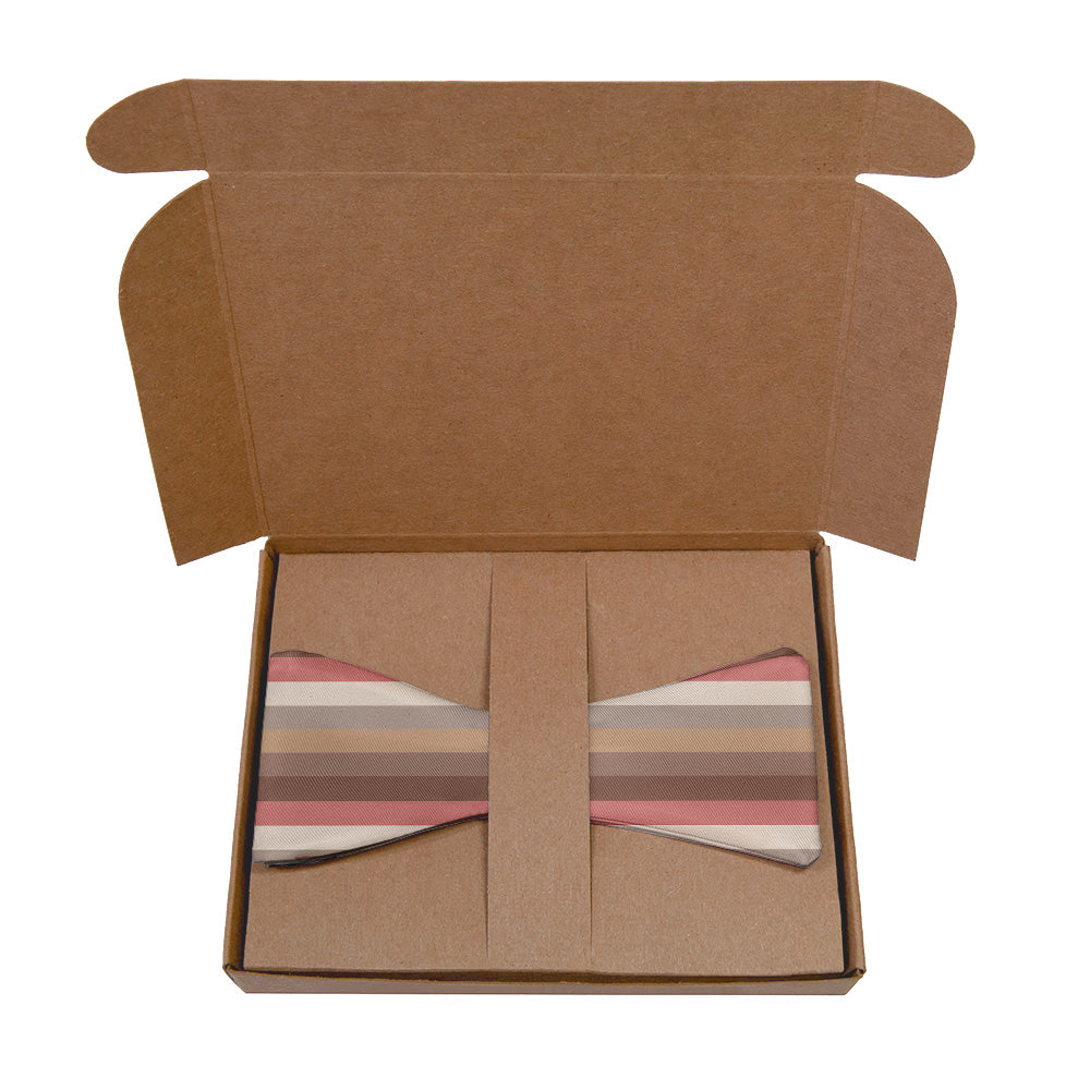 Horizontal Stripe Bow Tie - Kraft Gift Box Packaging - Knotty Tie Co.
