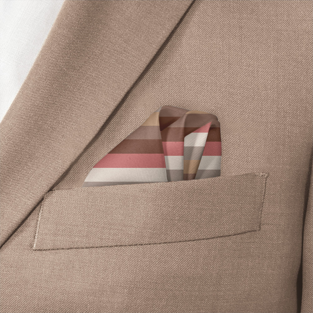 Horizontal Stripe Pocket Square - Wave Fold - Knotty Tie Co.