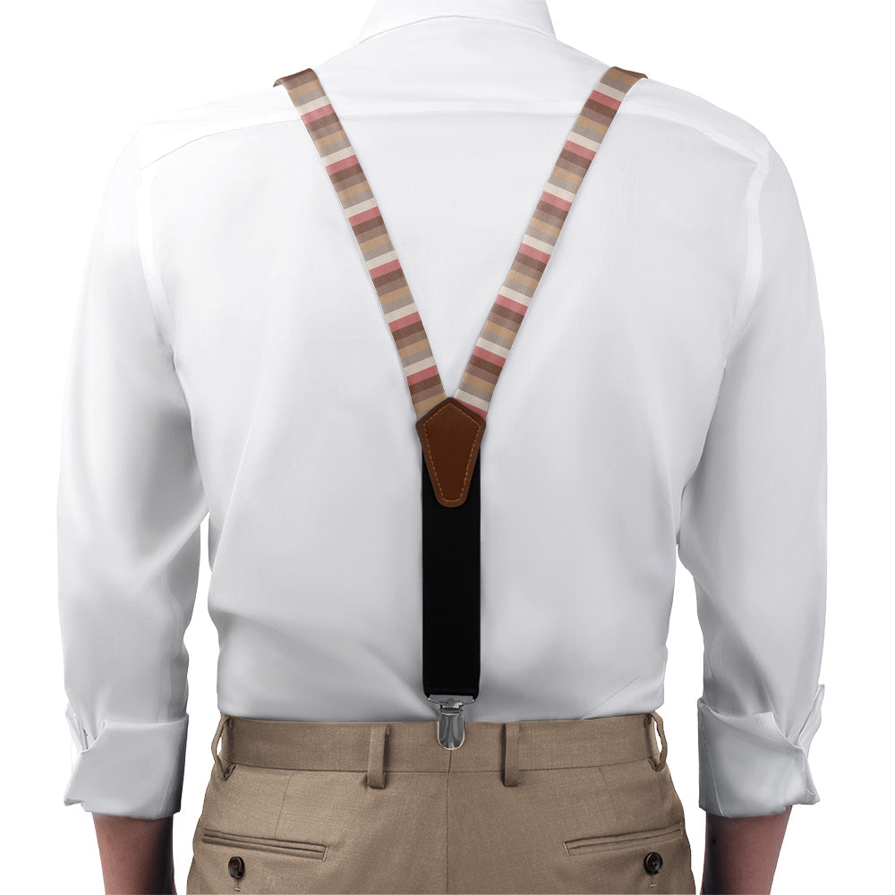 Horizontal Stripe Suspenders - On Model Front View - Knotty Tie Co.