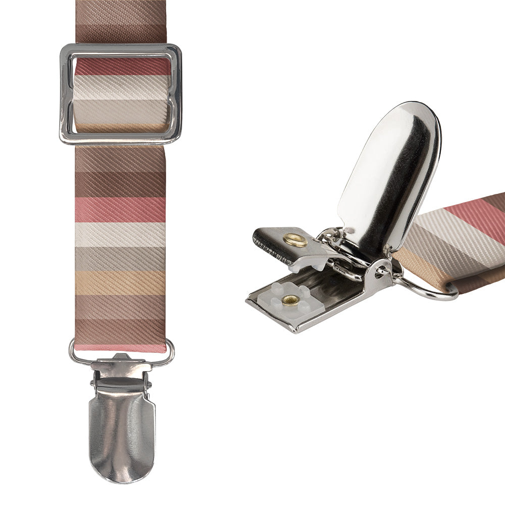 Horizontal Stripe Suspenders - Hardware and Strap - Knotty Tie Co.