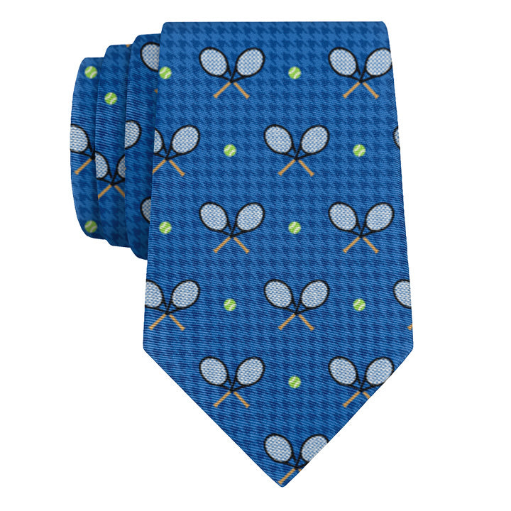 Houndstooth Tennis Necktie - Rolled - Knotty Tie Co.