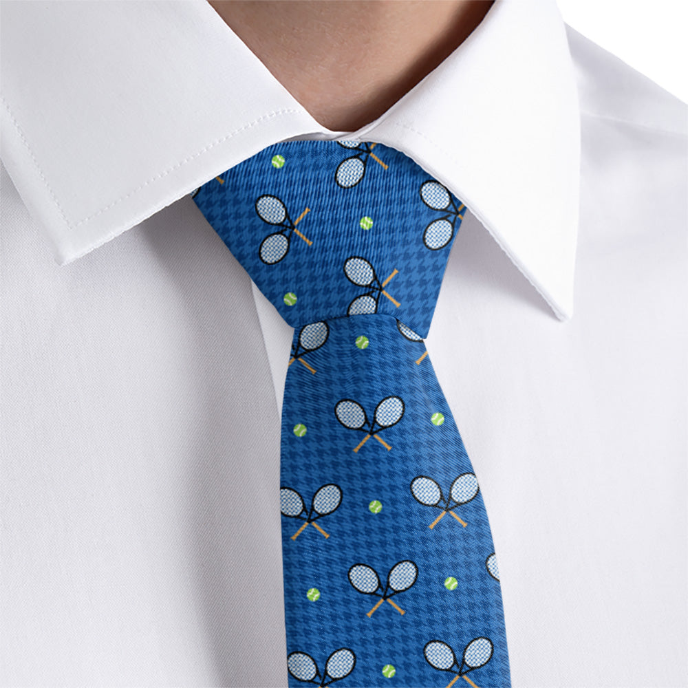 Houndstooth Tennis Necktie - Rolled - Knotty Tie Co.