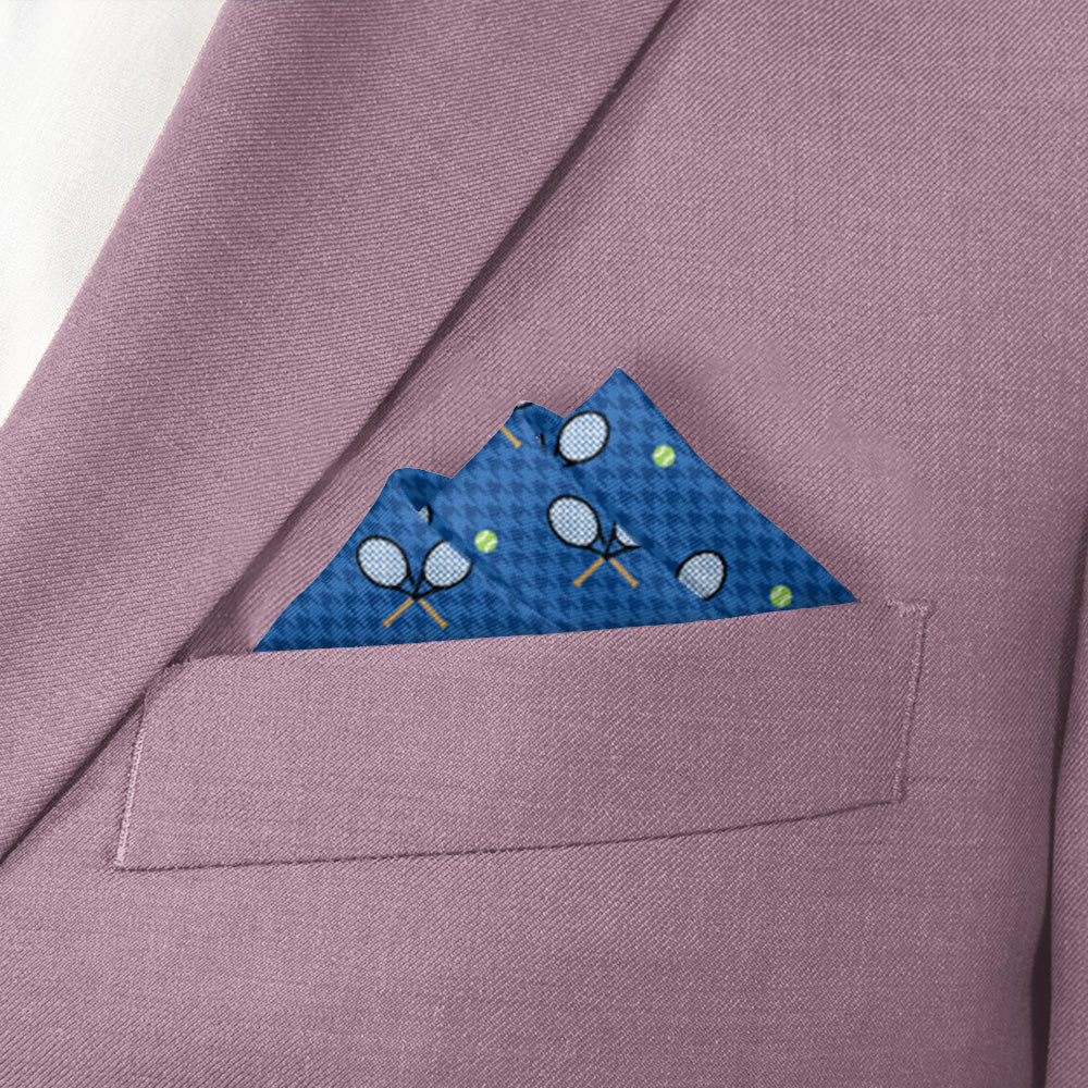 Houndstooth Tennis Pocket Square - Stairs Fold - Knotty Tie Co.