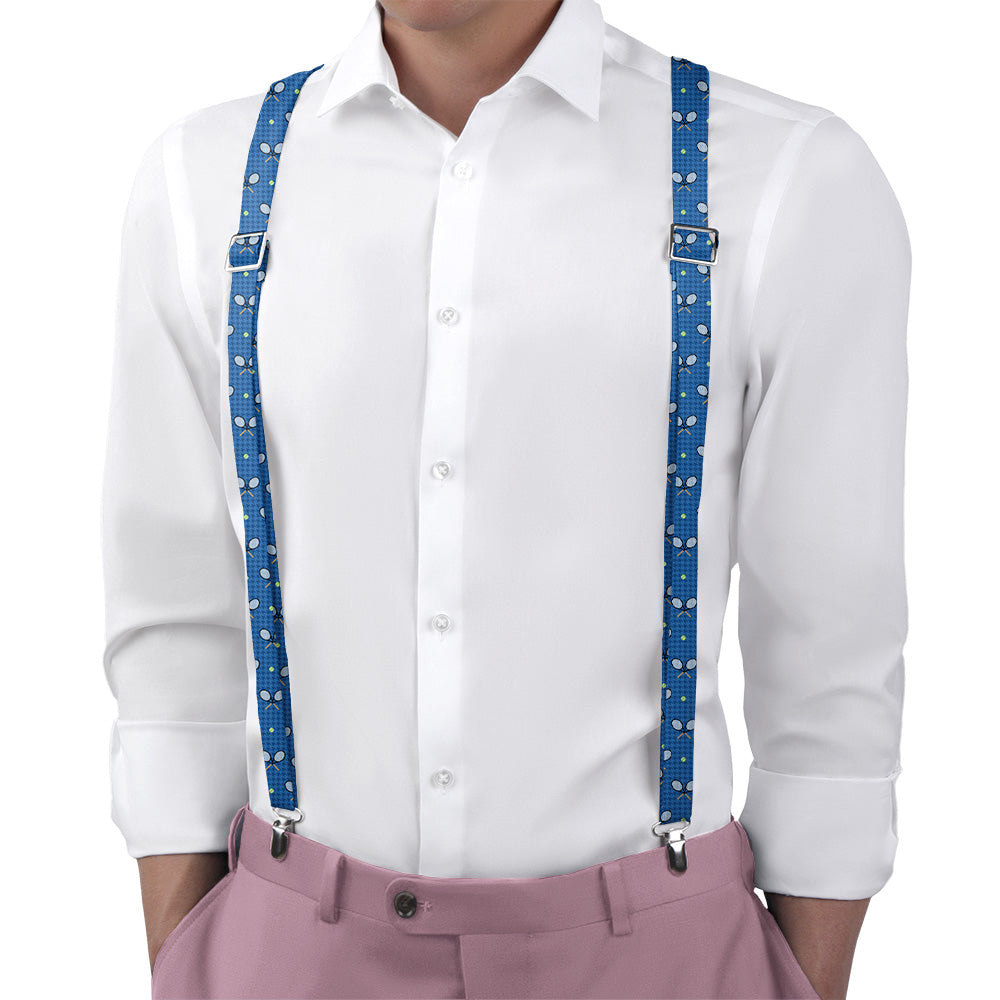 Houndstooth Tennis Suspenders - On Model Back View - Knotty Tie Co.