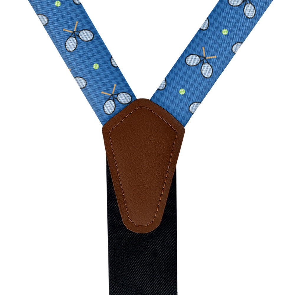Houndstooth Tennis Suspenders - Vegan Leather Y-Back - Knotty Tie Co.