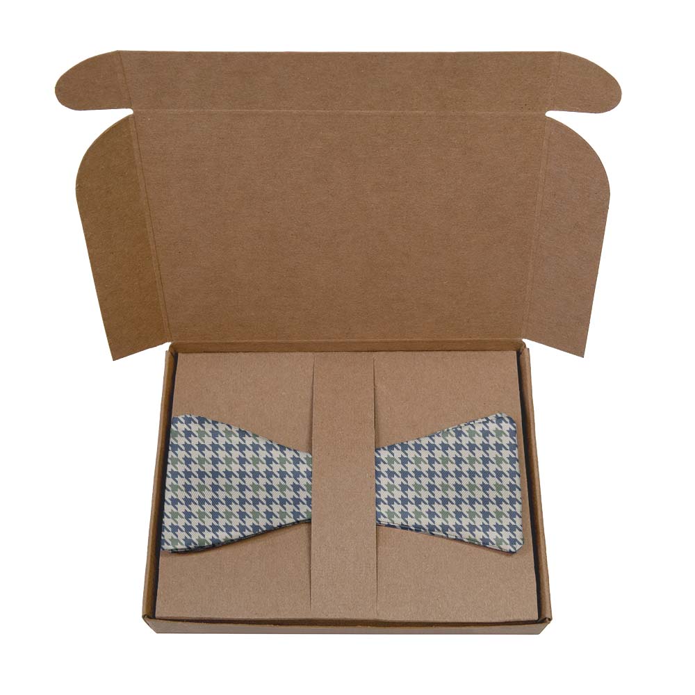 Houndstooth Bow Tie- Kraft Gift Box Packaging - Knotty Tie Co.