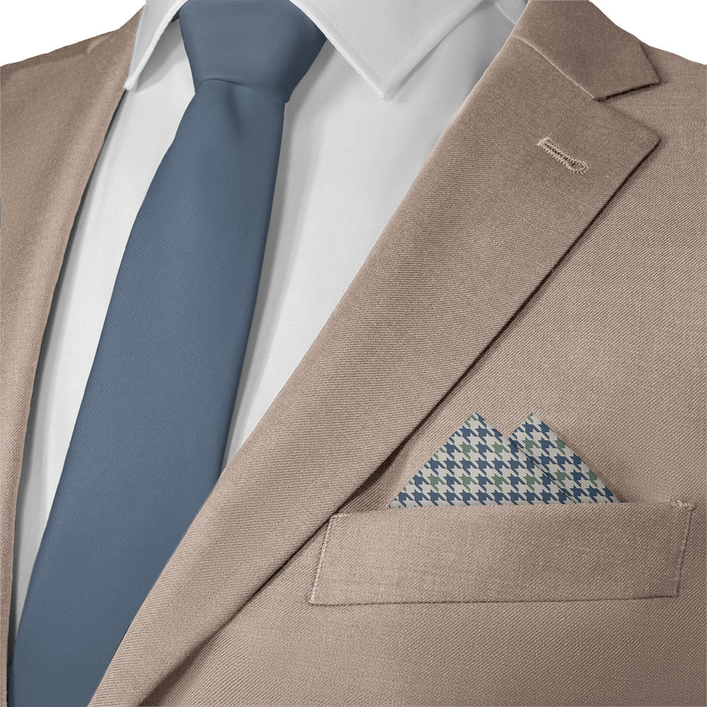 Houndstooth Pocket Square - Matching Necktie- Knotty Tie Co.