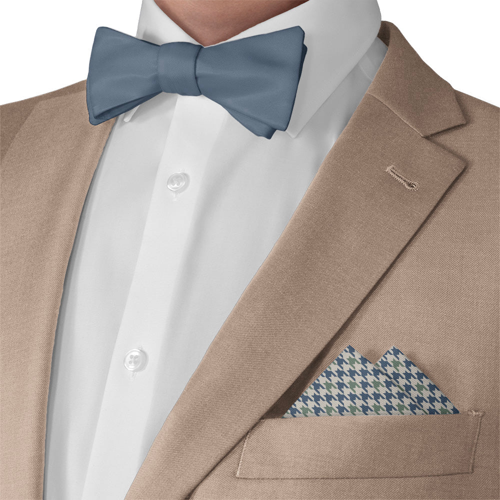 Houndstooth Pocket Square - Matching Bow Tie - Knotty Tie Co.